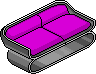 Magenta Two-seater Sofa
