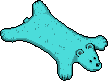 Aqua Mist Faux-Fur Bear Rug