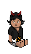 A black-clad character with a mischievous grin, holding a staff, sitting on the ground.

AI-generated content may be incorrect.